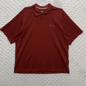 Columbia‎ Polo Shirt Mens  Large  Red Short Sleeve Hiking  Sportswear Company